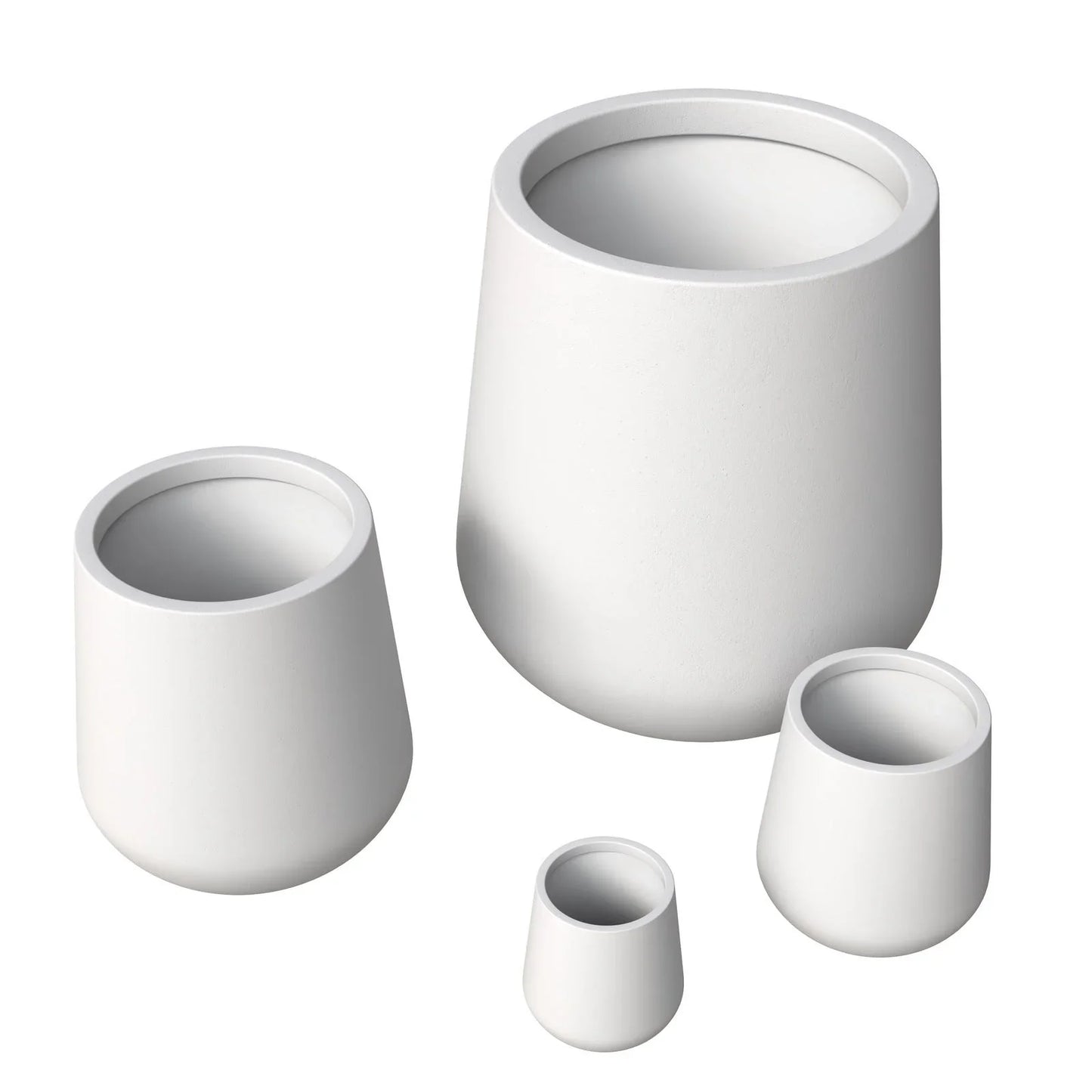 Orchid 4-Piece Tapered Round Planter Pot Set in Fiberstone and Clay Weather Resistant Design - Elax Furniture