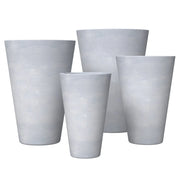 Pebble 4-Piece Modern Fiberstone and MGO Clay Tapered Round Planter Set for Indoor and Outdoor - Elax Furniture