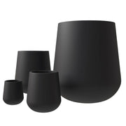 Orchid 4-Piece Tapered Round Planter Pot Set in Fiberstone and Clay Weather Resistant Design - Elax Furniture