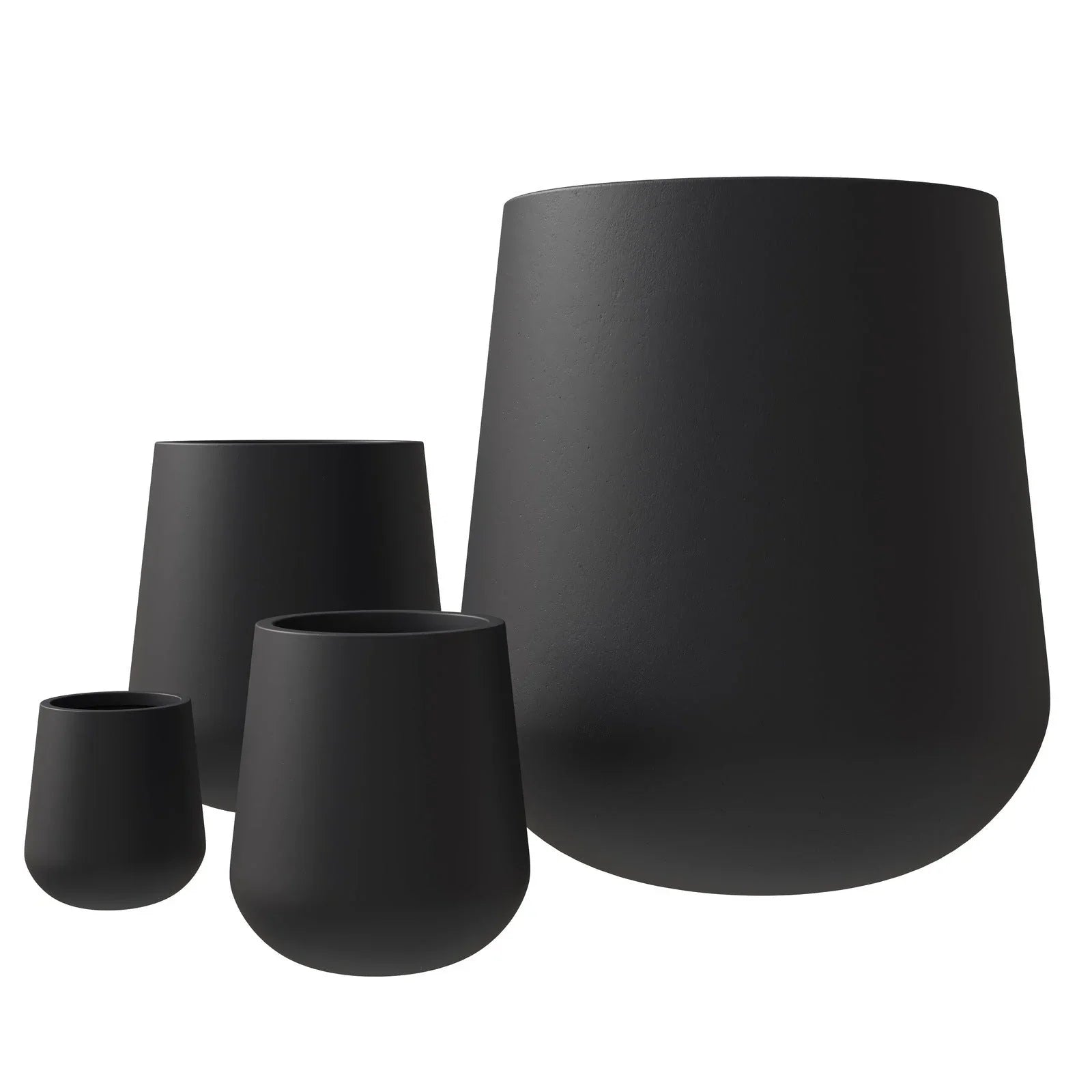 Orchid 4-Piece Tapered Round Planter Pot Set in Fiberstone and Clay Weather Resistant Design - Elax Furniture