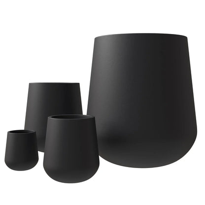 Orchid 4-Piece Tapered Round Planter Pot Set in Fiberstone and Clay Weather Resistant Design - Elax Furniture