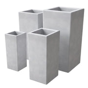 Terra Fiberstone and MGO Clay Planter, Mid-Century Modern Tall Square Planter Pot for Indoor and Outdoor - Elax Furniture