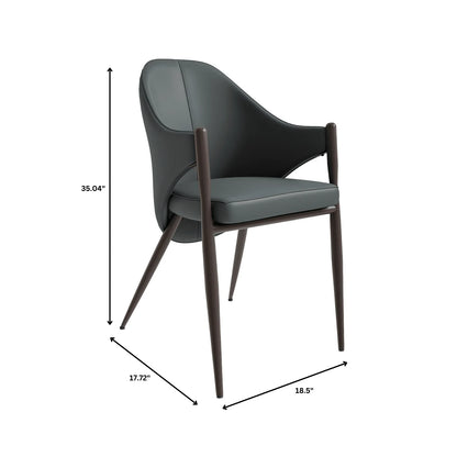 Sante Upholstered PU Leather Dining Chair with Iron Legs - Elax Furniture