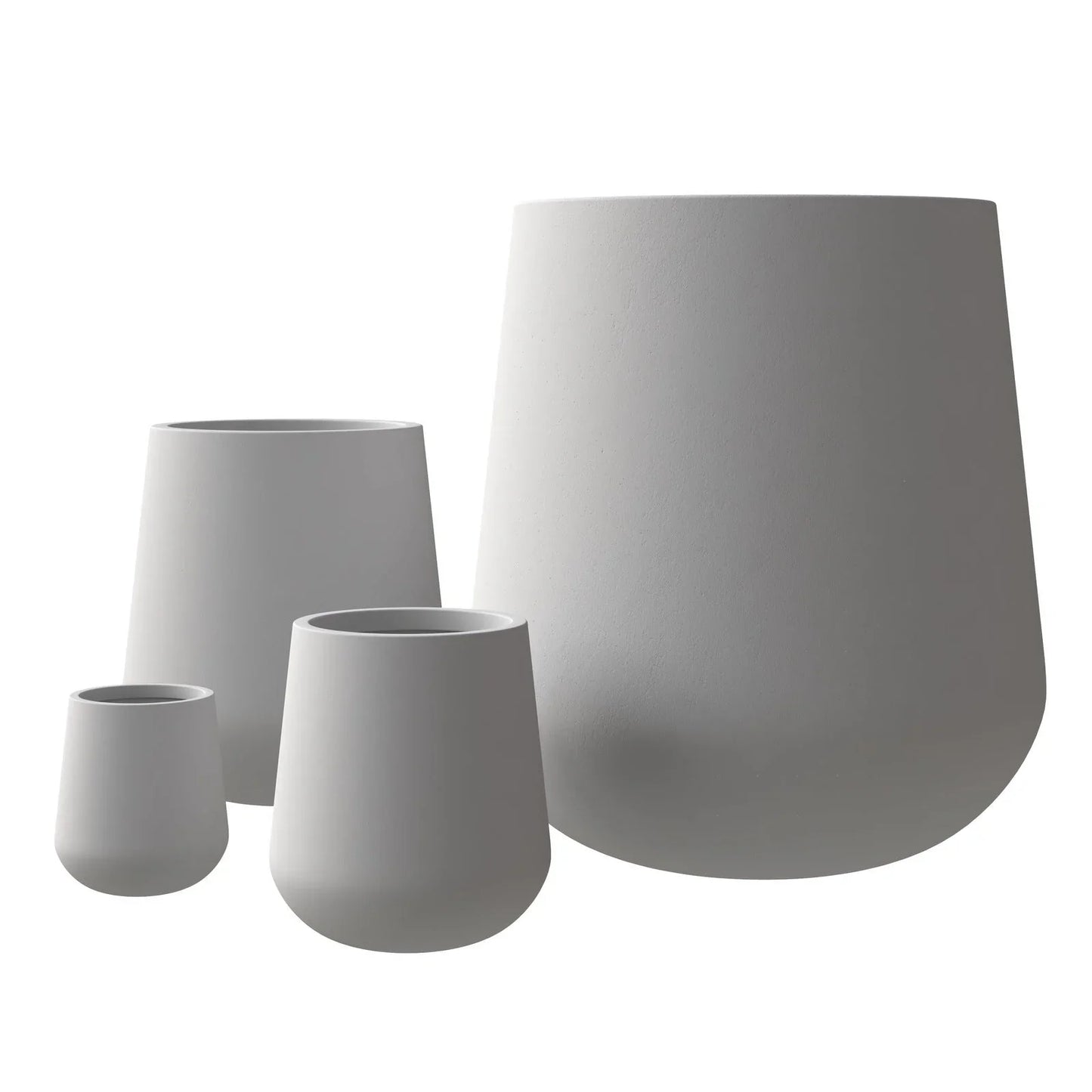 Orchid 4-Piece Tapered Round Planter Pot Set in Fiberstone and Clay Weather Resistant Design - Elax Furniture