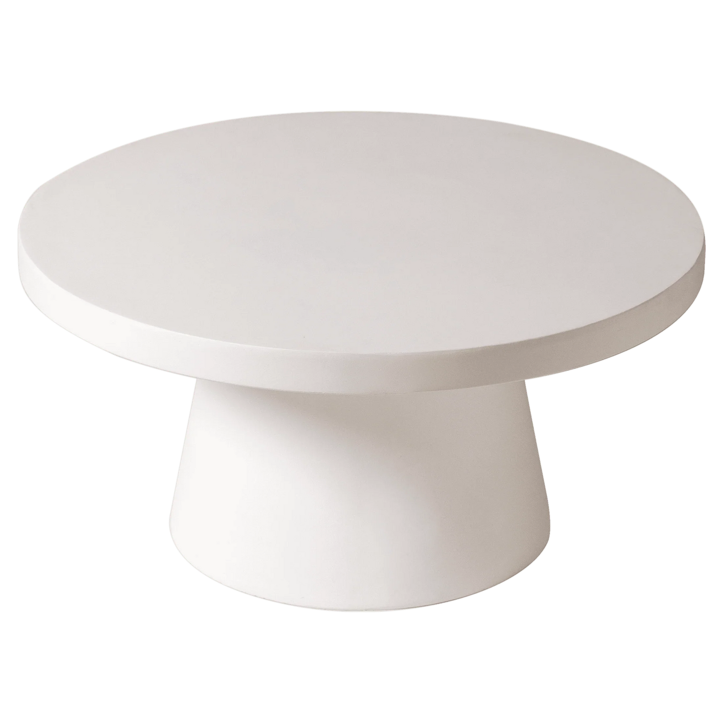 Dune Round 32" Wide Coffee Table in Fiberstone with a Pedestal Base - Elax Furniture