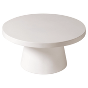 Dune Round 32" Wide Coffee Table in Fiberstone with a Pedestal Base - Elax Furniture