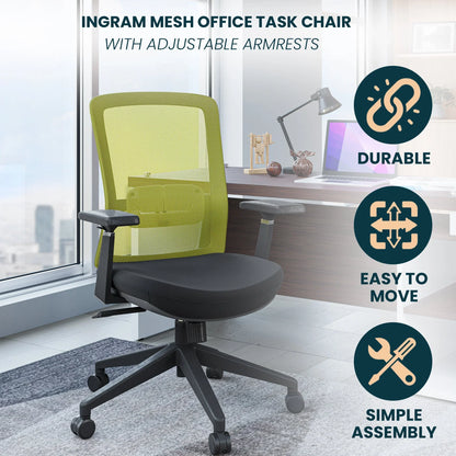Ingram Ergonomic Modern Office Mesh Task Chair With Adjustable Height - Elax Furniture
