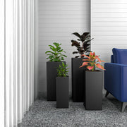Terra Fiberstone and MGO Clay Planter, Mid-Century Modern Tall Square Planter Pot for Indoor and Outdoor - Elax Furniture