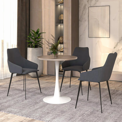 Bristol 27" Round Dining Table with MDF Tableop and White Iron Base - Elax Furniture