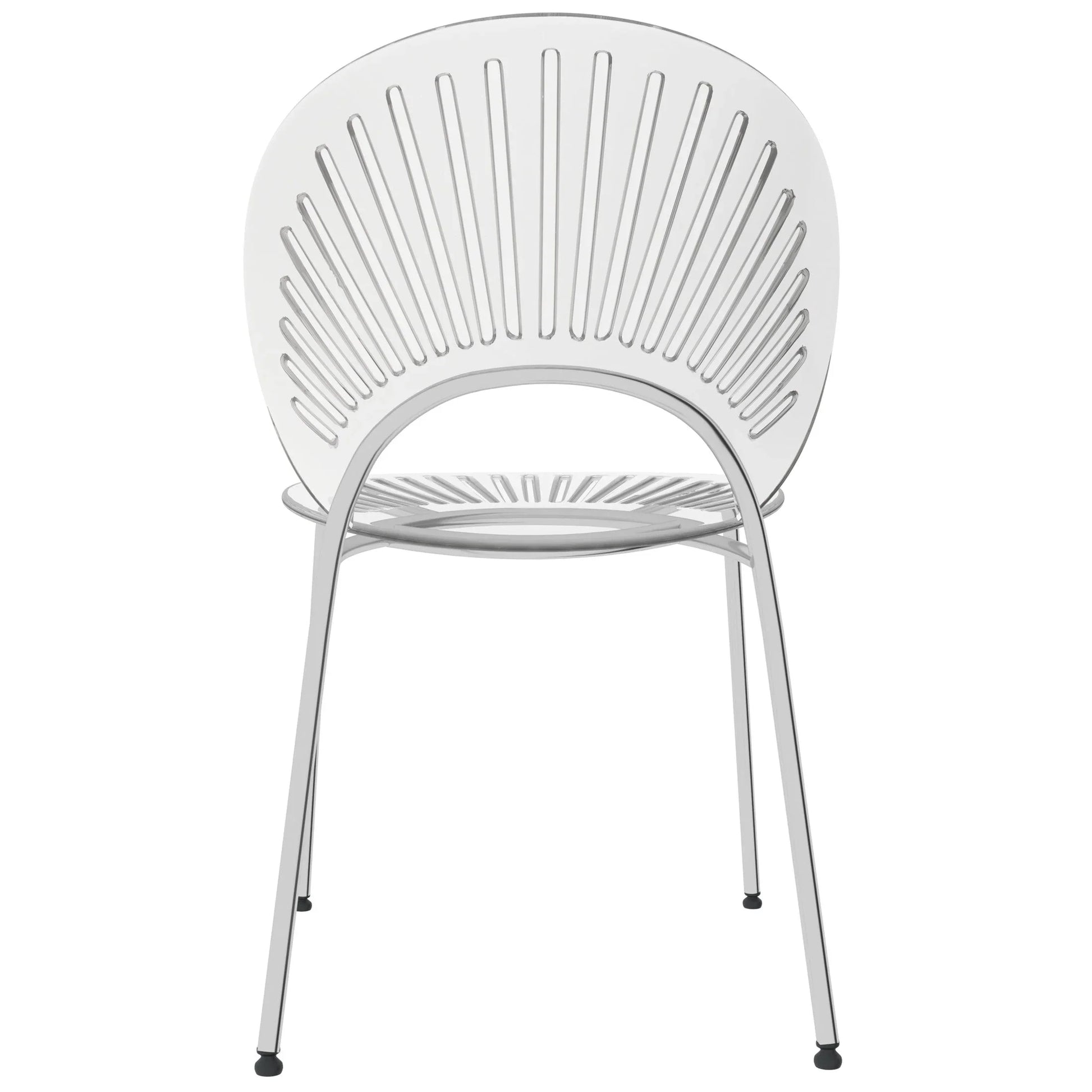 Opulent Modern Plastic Dining Chair in Chrome Metal Legs - Elax Furniture