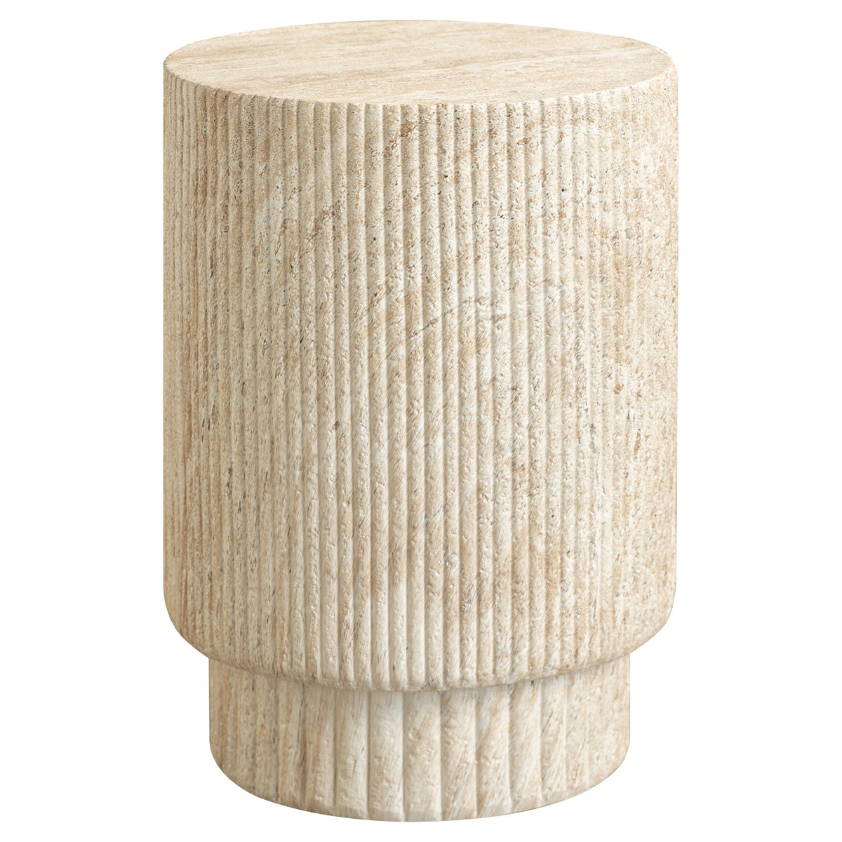 Eden Series Side Table in Fiberstone Round Accent Table for Home, Living Room, Indoor, and Outdoor