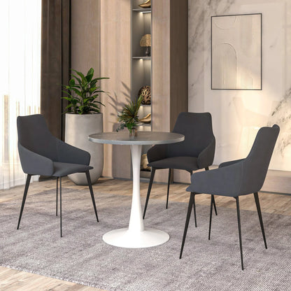 Bristol 27" Round Dining Table with MDF Tableop and White Iron Base - Elax Furniture