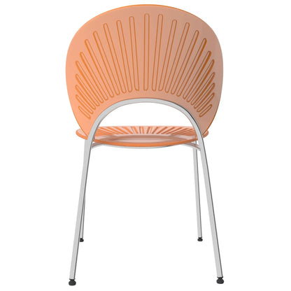 Opulent Modern Plastic Dining Chair in Chrome Metal Legs - Elax Furniture