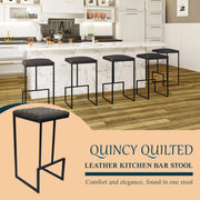 Quincy Leather Bar Stools With Metal Frame - Elax Furniture