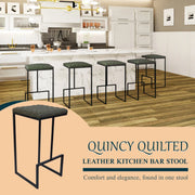 Quincy Leather Bar Stools With Metal Frame - Elax Furniture