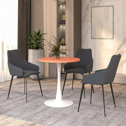Bristol 27" Round Dining Table with MDF Tableop and White Iron Base - Elax Furniture