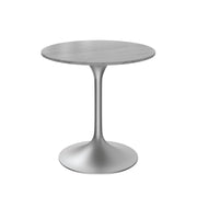 Verve Round Dining Table with MDF/Sintered Stone/Resin Tabletop in Silver Stainless Steel Pedestal Base - Elax Furniture