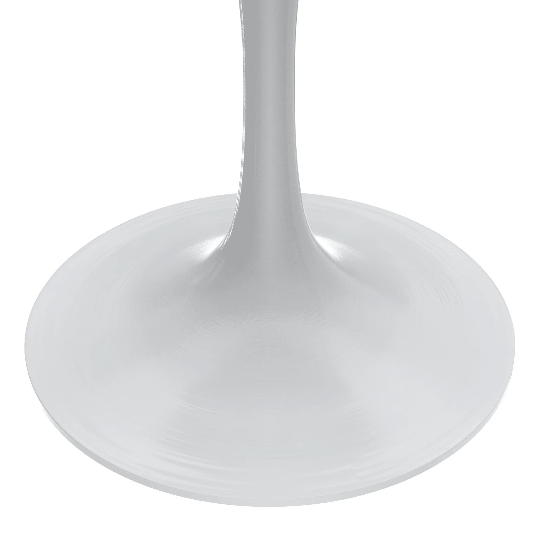 Verve Round Dining Table with MDF/Sintered Stone/Resin Tabletop in White Stainless Steel Pedestal Base - Elax Furniture