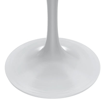 Verve Round Dining Table with MDF/Sintered Stone/Resin Tabletop in White Stainless Steel Pedestal Base - Elax Furniture