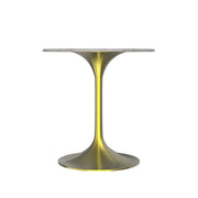 Verve Round Dining Table with MDF/Sintered Stone/Resin Tabletop in Gold Stainless Steel Pedestal Base - Elax Furniture