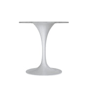 Verve Round Dining Table with MDF/Sintered Stone/Resin Tabletop in White Stainless Steel Pedestal Base - Elax Furniture