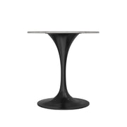 Verve Round Dining Table with MDF/Sintered Stone/Resin Tabletop in Black Stainless Steel Pedestal Base - Elax Furniture
