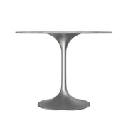 Verve Round Dining Table with MDF/Sintered Stone/Resin Tabletop in Silver Stainless Steel Pedestal Base - Elax Furniture