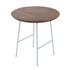 Rossmore Round Side Table with MDF Wood Tabletop in White Steel