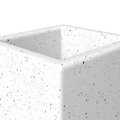 Terra Fiberstone and MGO Clay Planter, Mid-Century Modern Tall Square Planter Pot for Indoor and Outdoor - Elax Furniture