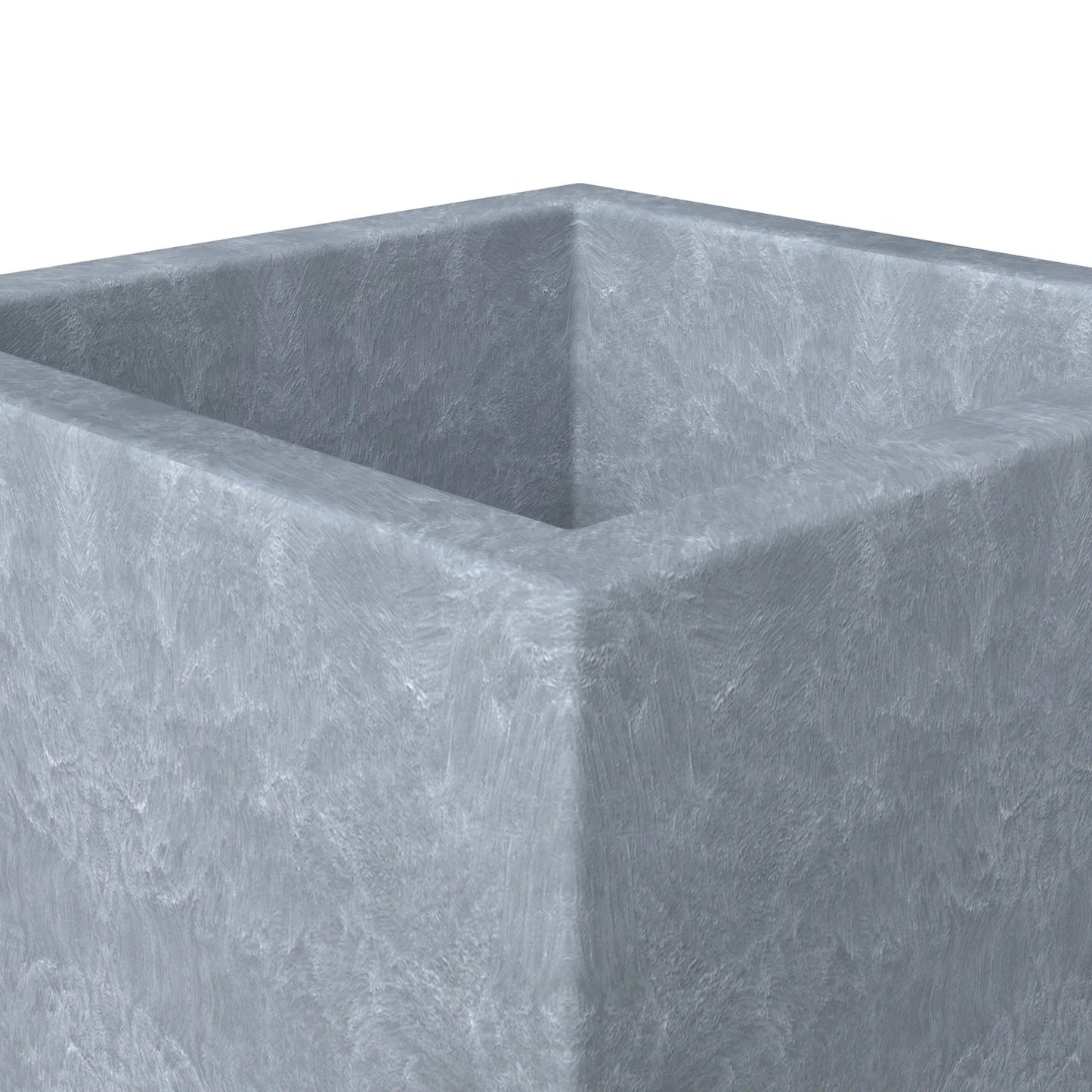 Flora Modern 3-Piece Rectangular Planter Pot Set in Fiberstone and Clay Weather Resistant Design in Grey - Elax Furniture