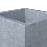 Flora Modern 3-Piece Rectangular Planter Pot Set in Fiberstone and Clay Weather Resistant Design in Grey - Elax Furniture