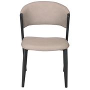 Aspen Dining Chairs Upholstered in Leather with Black Metal Legs