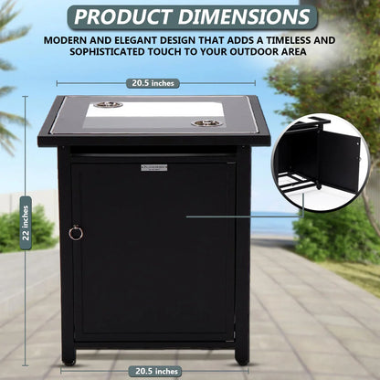 Walbrooke Modern Square Tank Holder Table with Tempered Glass Top and Powder Coated Aluminum - Elax Furniture