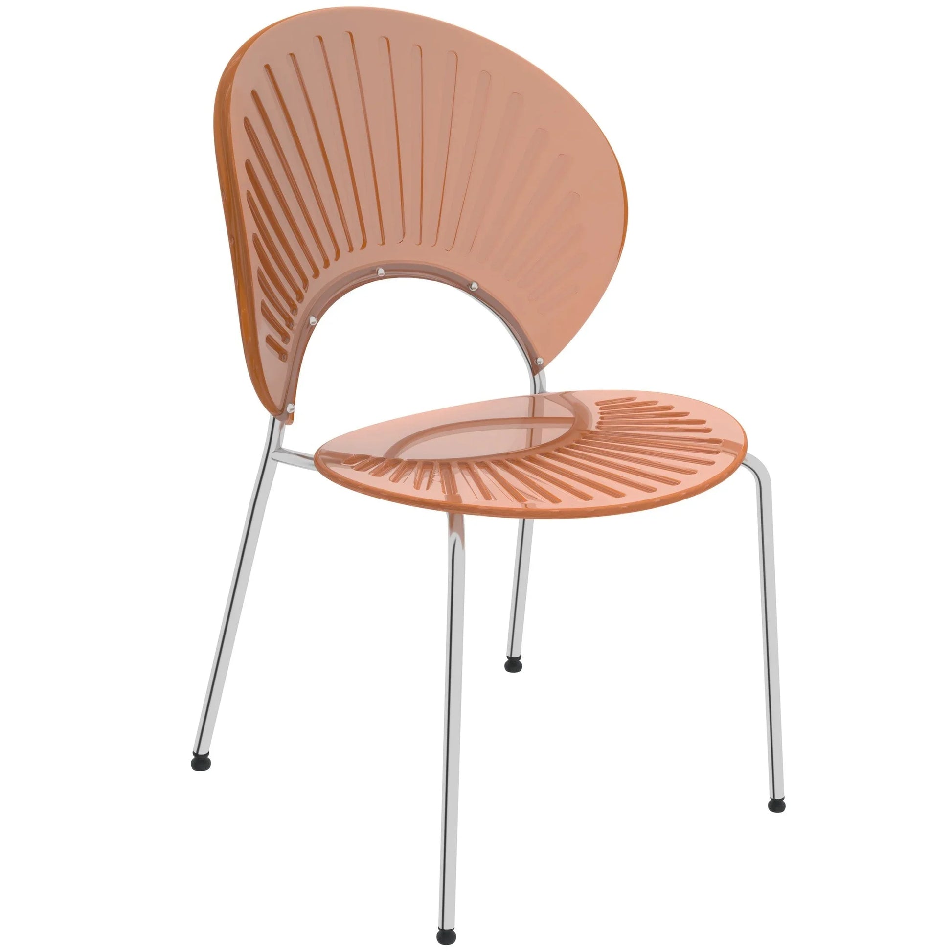 Opulent Modern Plastic Dining Chair in Chrome Metal Legs - Elax Furniture
