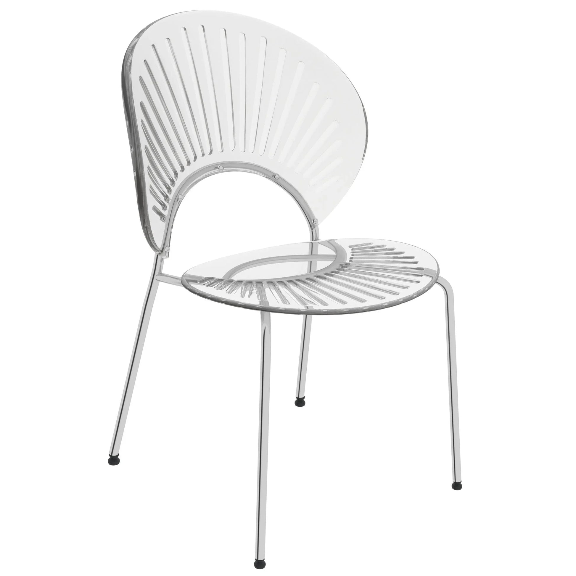 Opulent Modern Plastic Dining Chair in Chrome Metal Legs - Elax Furniture