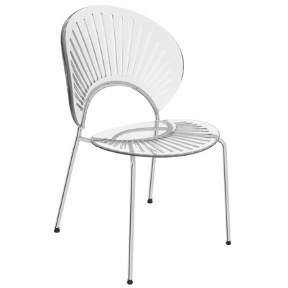 Opulent Modern Plastic Dining Chair in Chrome Metal Legs - Elax Furniture