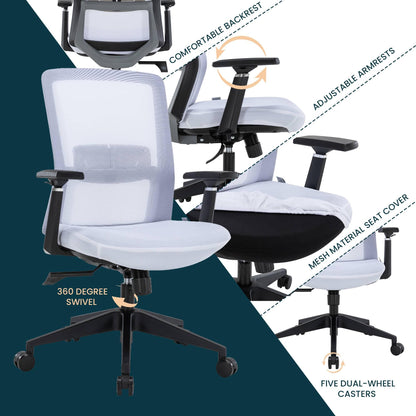 Ingram Ergonomic Modern Office Mesh Task Chair With Adjustable Height - Elax Furniture