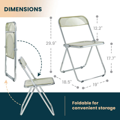 Lawrence Acrylic Folding Chair With Metal Frame Set of 4 - Elax Furniture