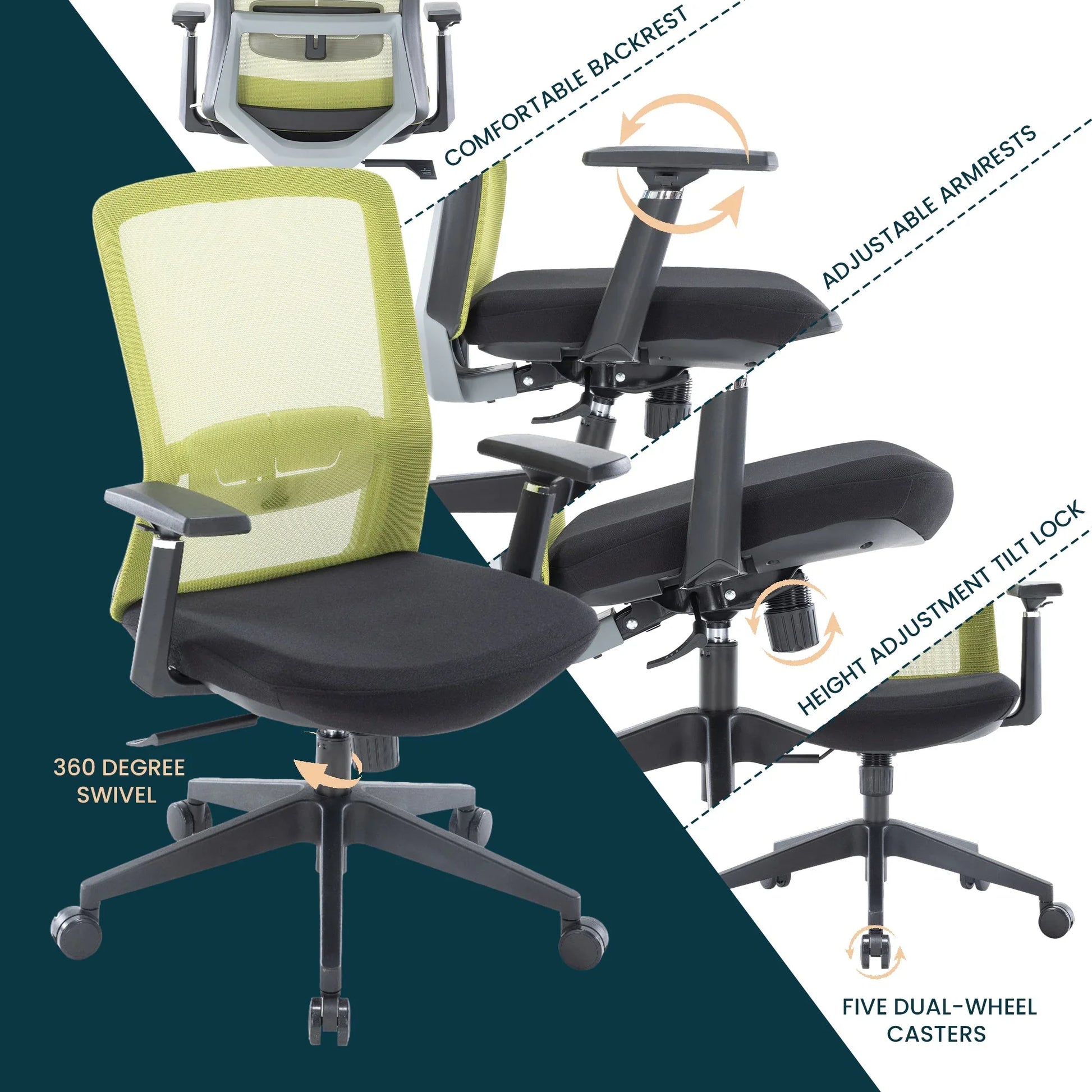 Ingram Ergonomic Modern Office Mesh Task Chair With Adjustable Height - Elax Furniture