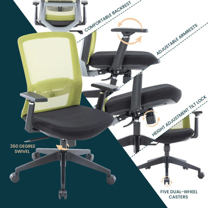 Ingram Ergonomic Modern Office Mesh Task Chair With Adjustable Height - Elax Furniture