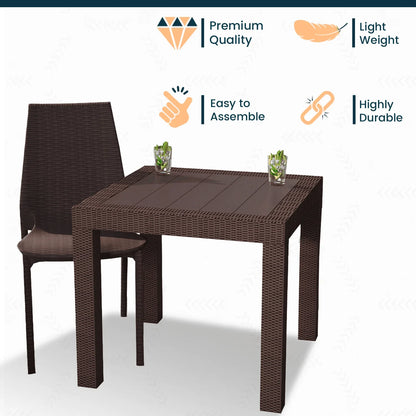 Kent Mid-Century Modern Weave Design 3-Piece Outdoor Patio Dining Set - Elax Furniture