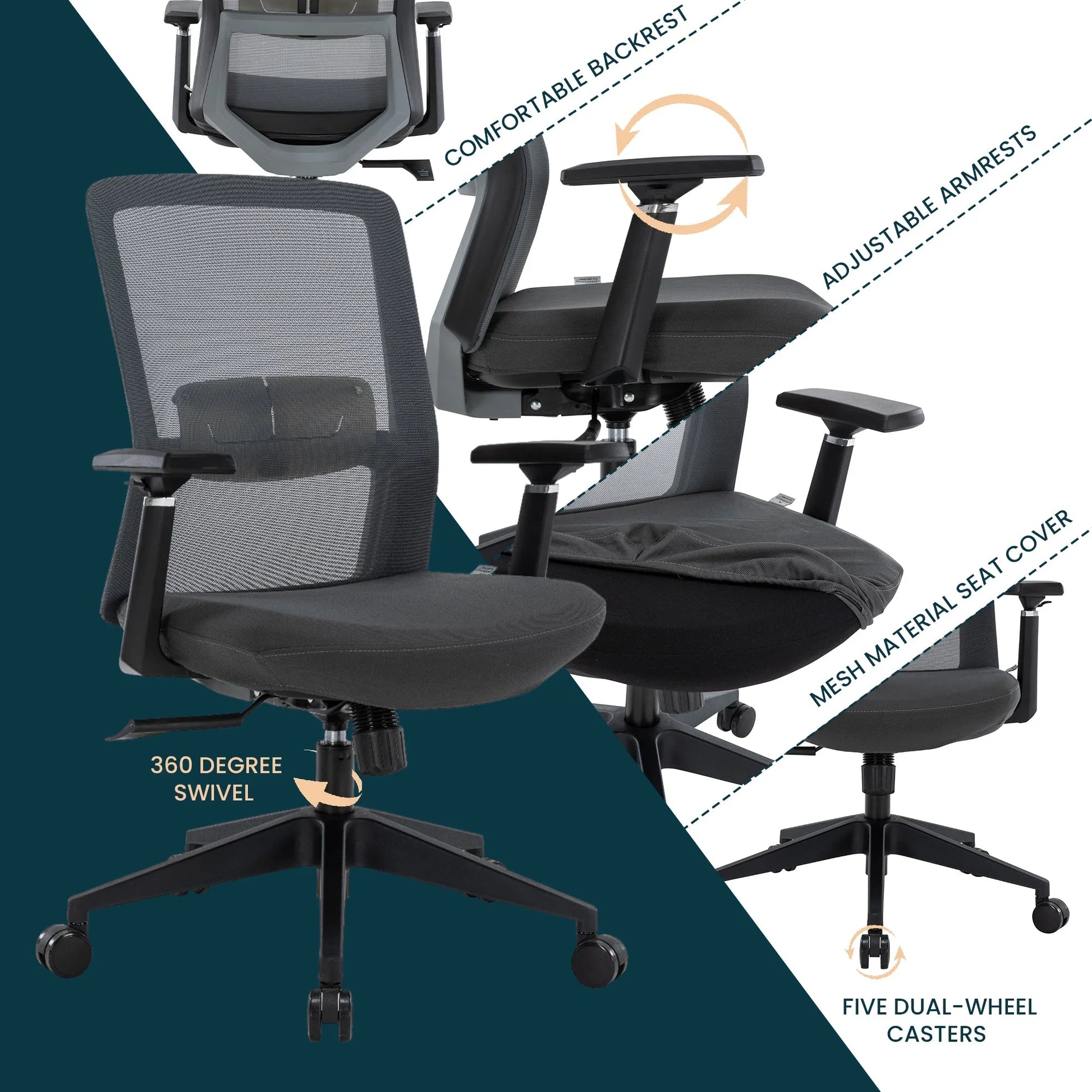 Ingram Ergonomic Modern Office Mesh Task Chair With Adjustable Height - Elax Furniture