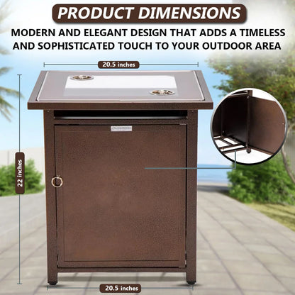 Walbrooke Modern Square Tank Holder Table with Tempered Glass Top and Powder Coated Aluminum - Elax Furniture