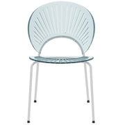Opulent Modern Plastic Dining Chair in Chrome Metal Legs - Elax Furniture