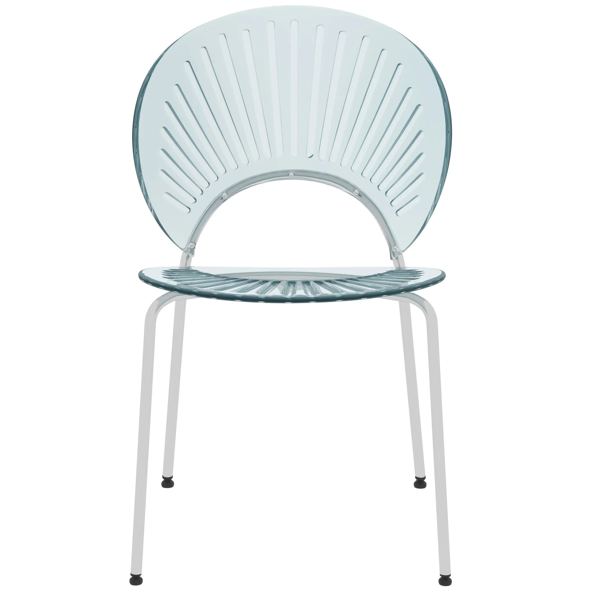 Opulent Modern Plastic Dining Chair in Chrome Metal Legs - Elax Furniture