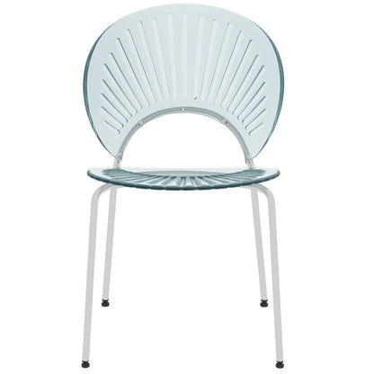 Opulent Modern Plastic Dining Chair in Chrome Metal Legs - Elax Furniture