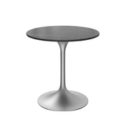 Verve Round Dining Table with MDF/Sintered Stone/Resin Tabletop in Silver Stainless Steel Pedestal Base - Elax Furniture