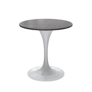 Verve Round Dining Table with MDF/Sintered Stone/Resin Tabletop in White Stainless Steel Pedestal Base - Elax Furniture