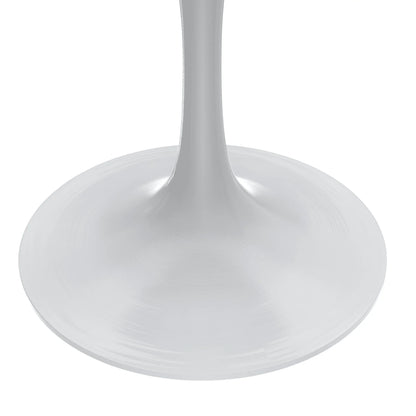 Verve Round Dining Table with MDF/Sintered Stone/Resin Tabletop in White Stainless Steel Pedestal Base - Elax Furniture