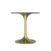 Verve Round Dining Table with MDF/Sintered Stone/Resin Tabletop in Gold Stainless Steel Pedestal Base - Elax Furniture